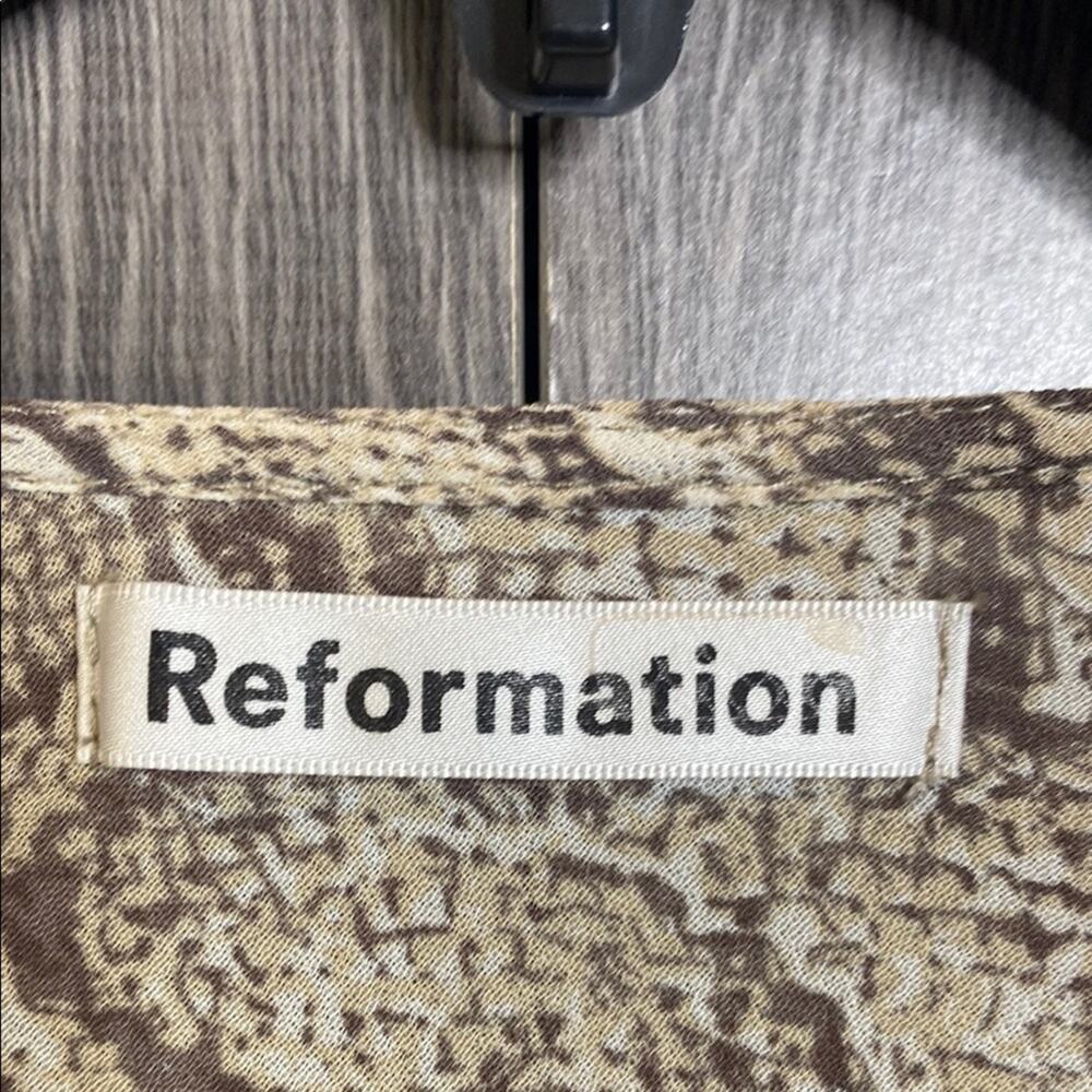 Reformation Jaz Python Snakeskin Print Wrap V-Nec… - image 4